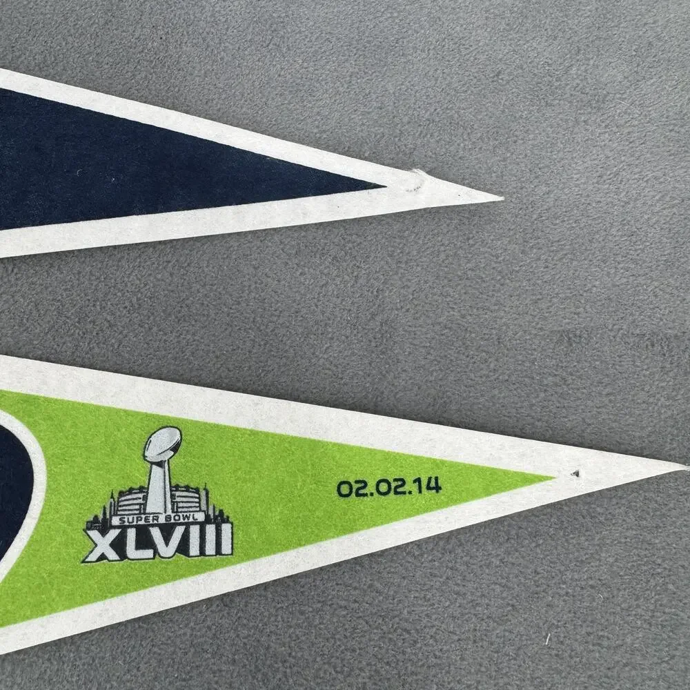 Seattle Seahawks Super Bowl XLVIII‎ Champions Pennant Lot of 2 30 Felt Banners